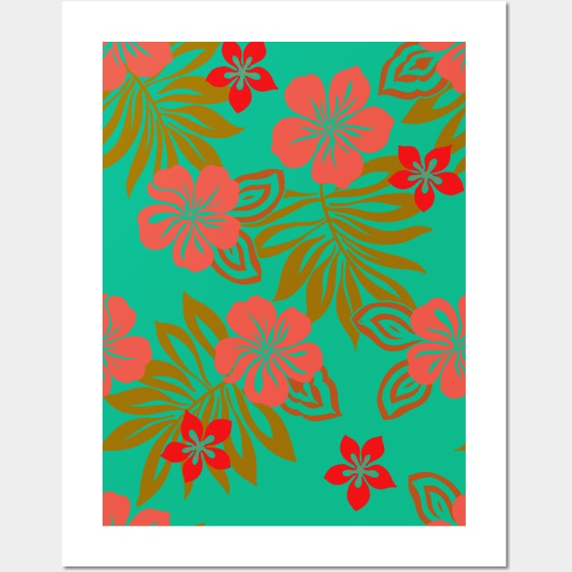 Hibiscus Waikiki Beach Wall Art by BK Tees